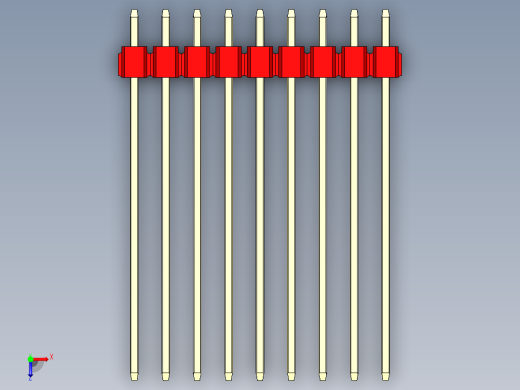彩色公头100mil（2.54mm）系列-DS1021_red_2x09p_100mil_Type43_rev1.0俯视缩略图