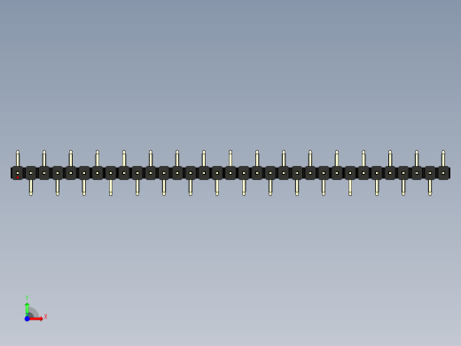 彩色公排针 100mil 2.54mm 系列-DS1022_black_33p_100mil_Type_SMT_R1_rev1.0前视缩略图