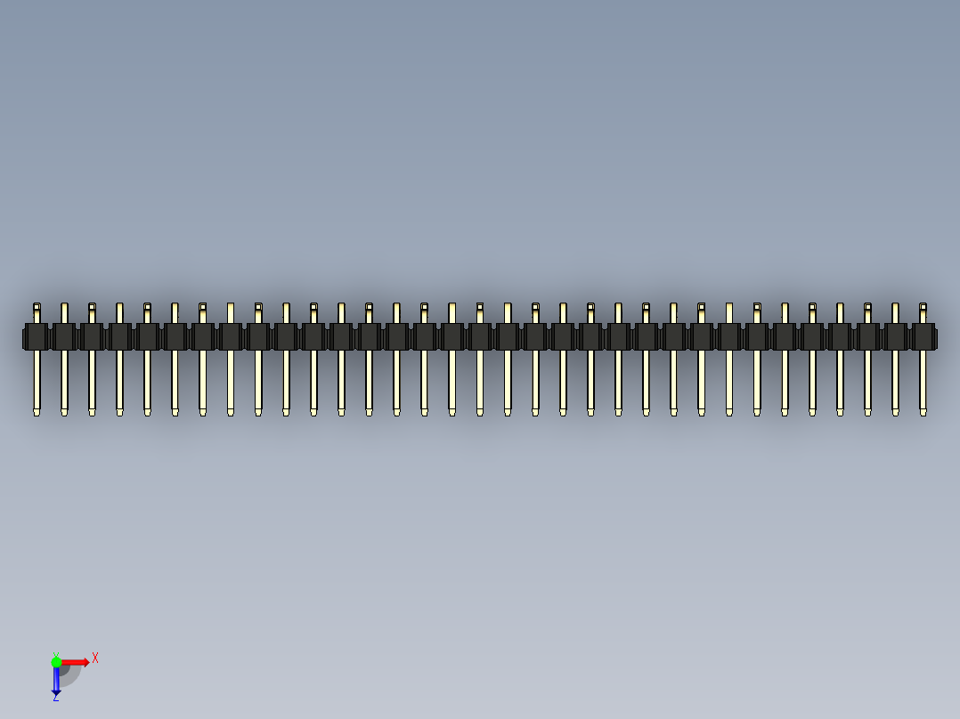 彩色公排针 100mil 2.54mm 系列-DS1022_black_33p_100mil_Type_SMT_R1_rev1.0俯视图