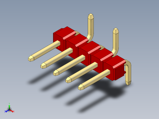彩色公排针 100mil 2.54mm 系列-DS1022_red_05p_100mil_Type_SMT_R2_rev1.0