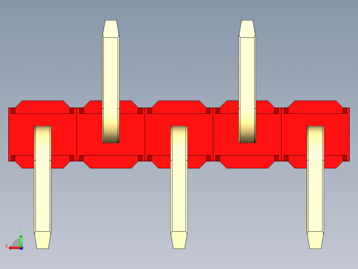 彩色公排针 100mil 2.54mm 系列-DS1022_red_05p_100mil_Type_SMT_R2_rev1.0后视缩略图