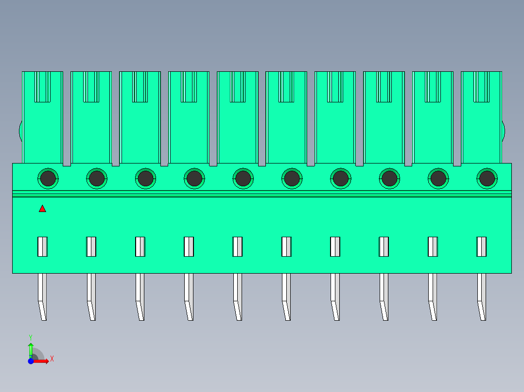 DEGSON 15EDG 系列 3.5mm 插拔式接线端子 FullPack-15EDGB-3.5-10P-14-00AH前视图