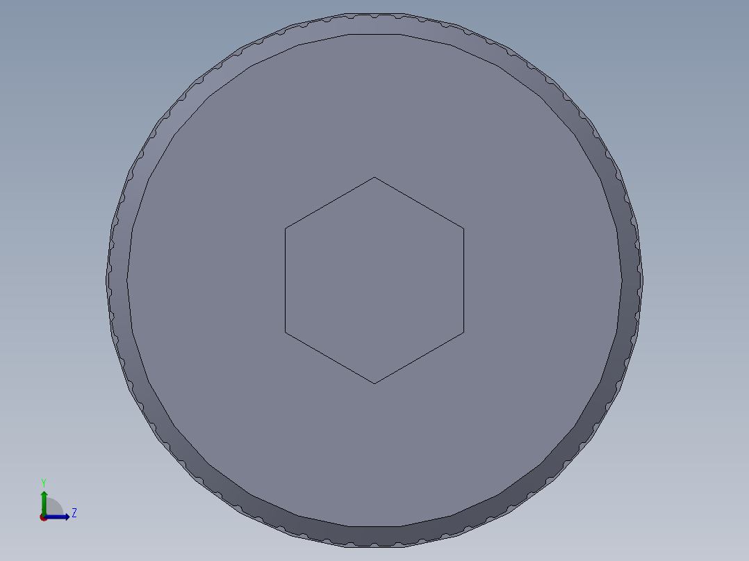 内六角螺螺栓-SB 0.375-16 x 2.25.SLDPRT左视图