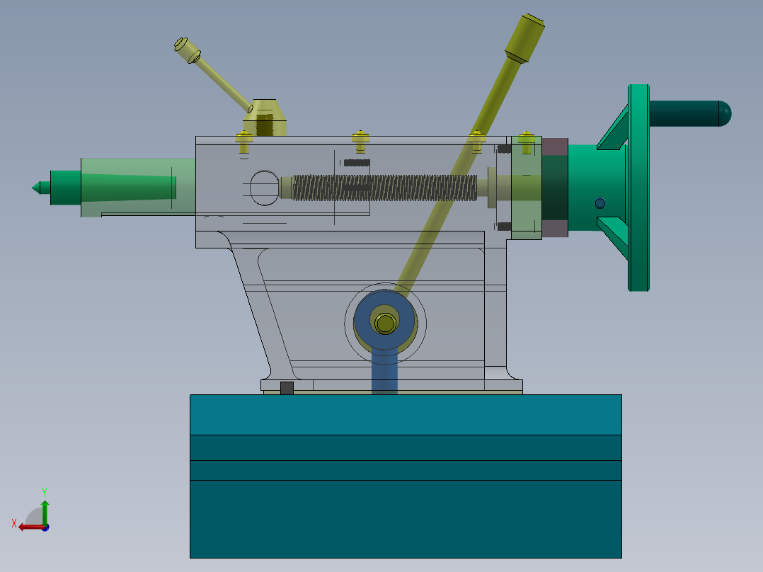 702工程车床顶尖后视图