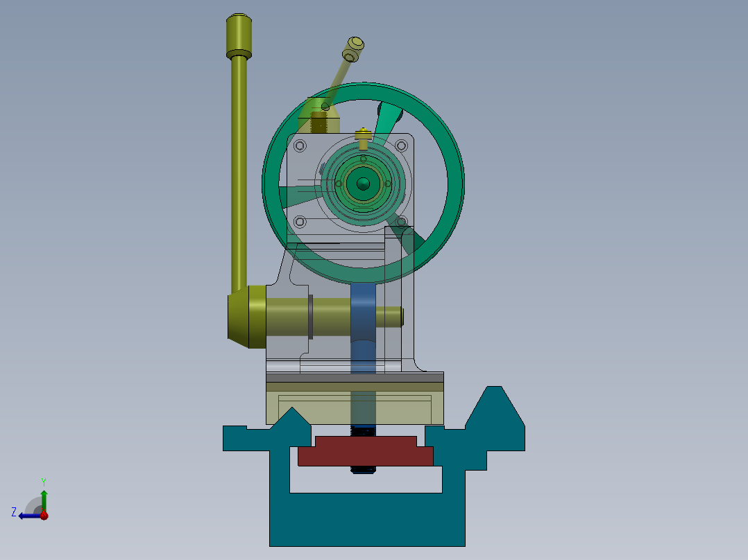 702工程车床顶尖右视图
