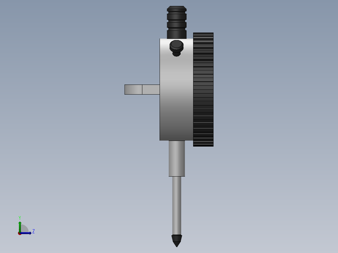模拟百分表；行程25毫米左视图