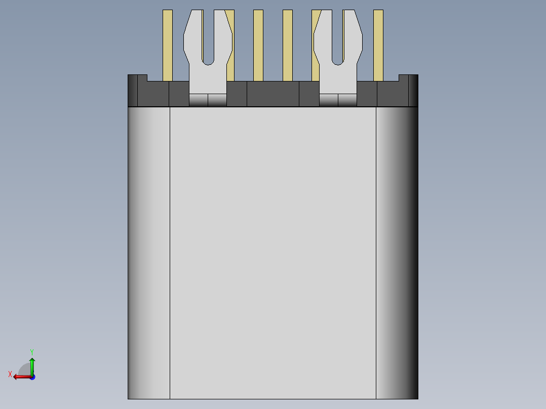 Usb连接器水平在板10mm后视图
