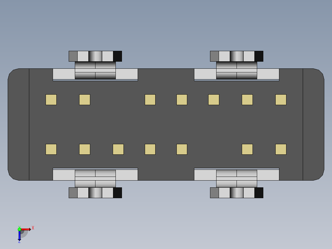 Usb连接器水平在板10mm俯视图