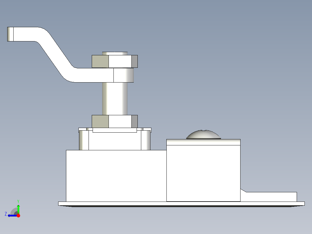 防水迫緊式門扣(B)5573-3D多系列多零件图纸模型右视图