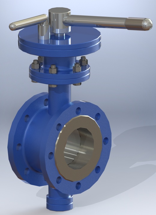 带手柄驱动装置的法兰型偏心蝶阀缩略图