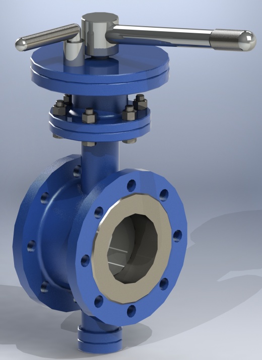 带手柄驱动装置的法兰型偏心蝶阀缩略图