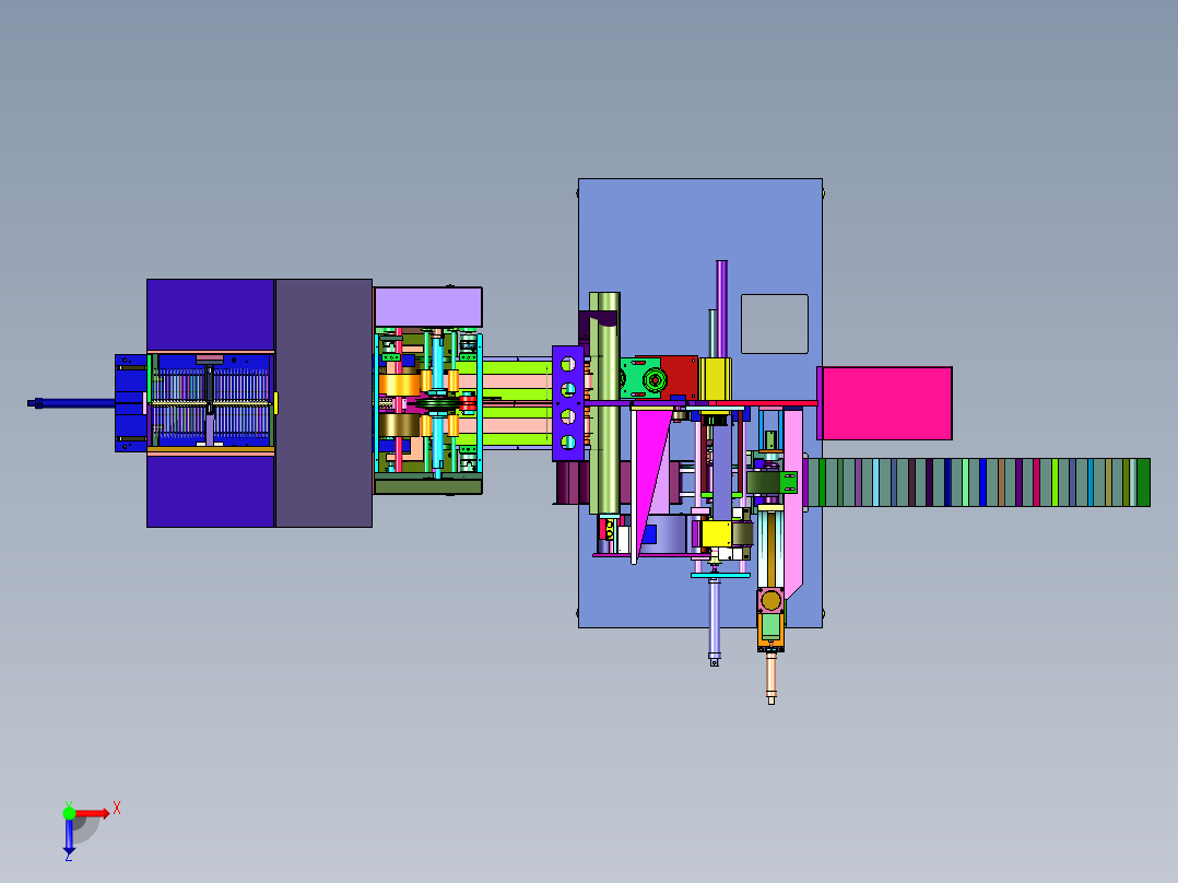 一次性采样棉签切断机俯视图