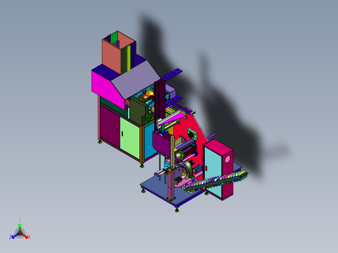 一次性采样棉签切断机正等轴测图