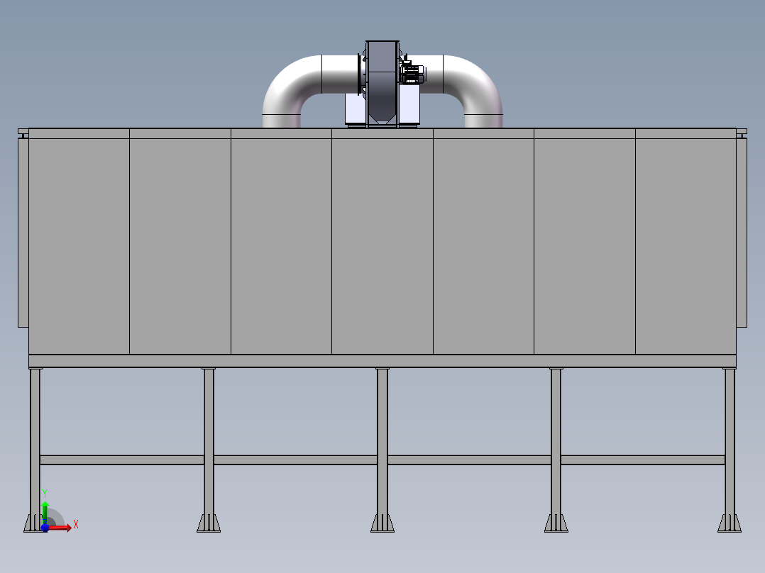 喷涂线预热烘干隧道炉设计前视图