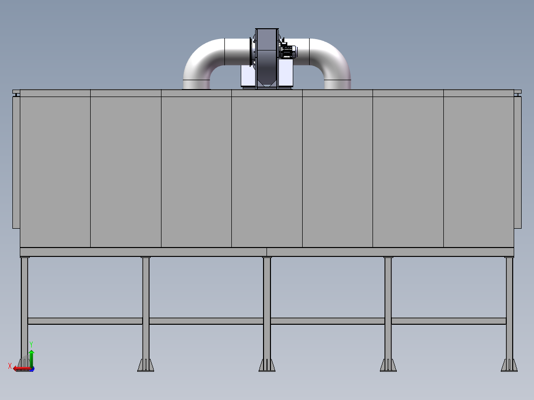 喷涂线预热烘干隧道炉设计后视图
