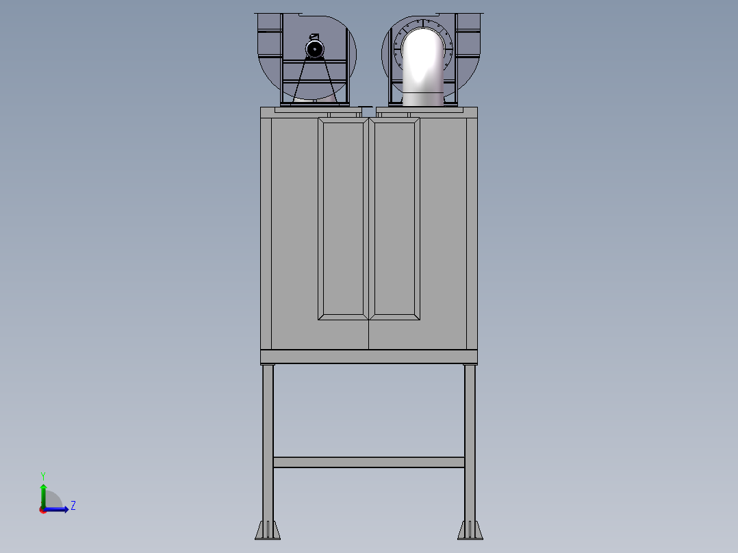 喷涂线预热烘干隧道炉设计左视图