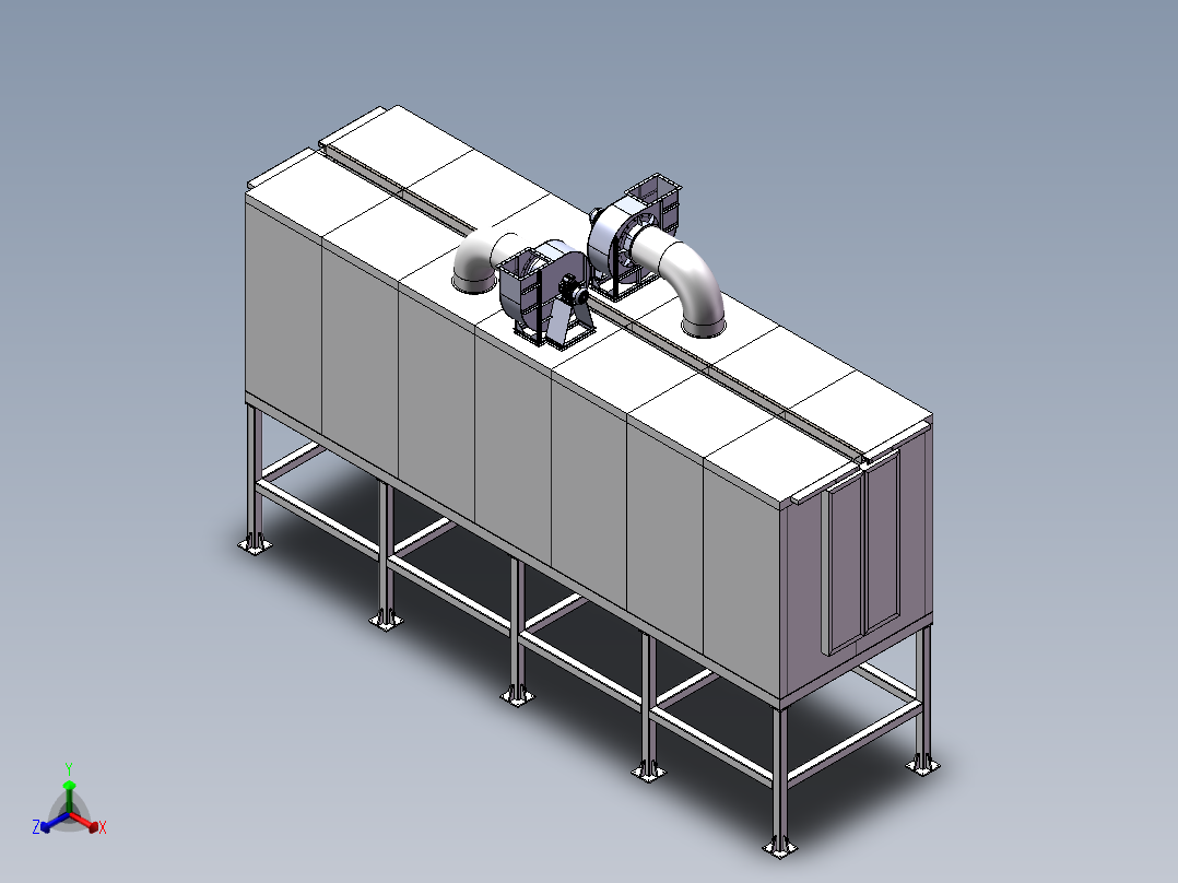 喷涂线预热烘干隧道炉设计正等轴测图