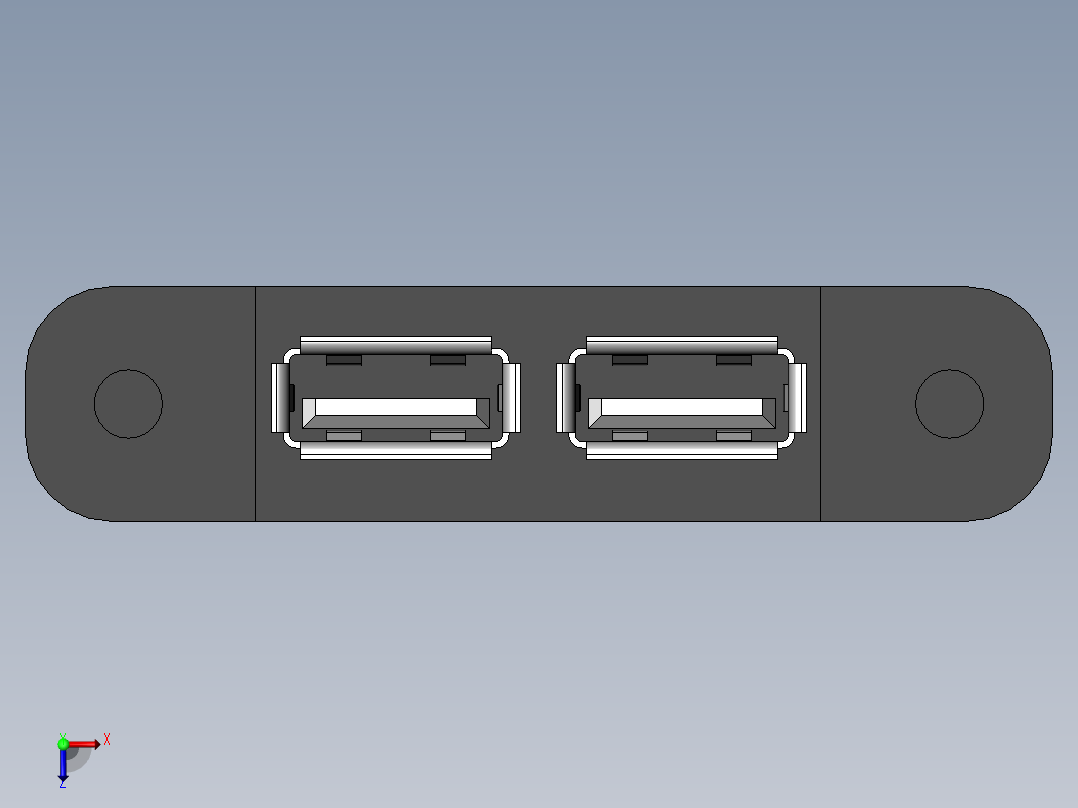 2xusb-port-双USB A型母头带耳朵俯视图