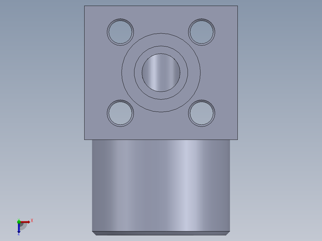 液压缸的安装元件俯视图