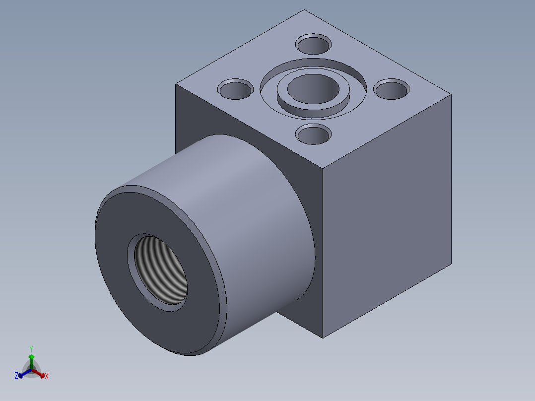 液压缸的安装元件正等轴测图