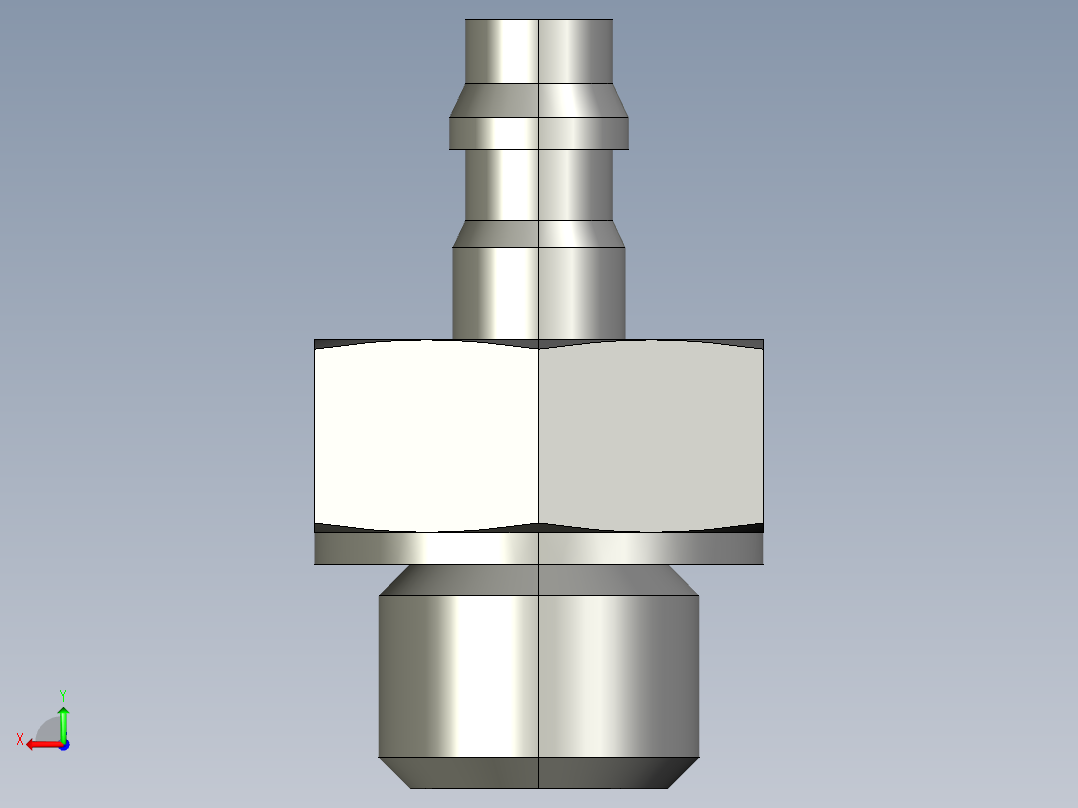 软管用倒钩接头M_5AN_4后视图