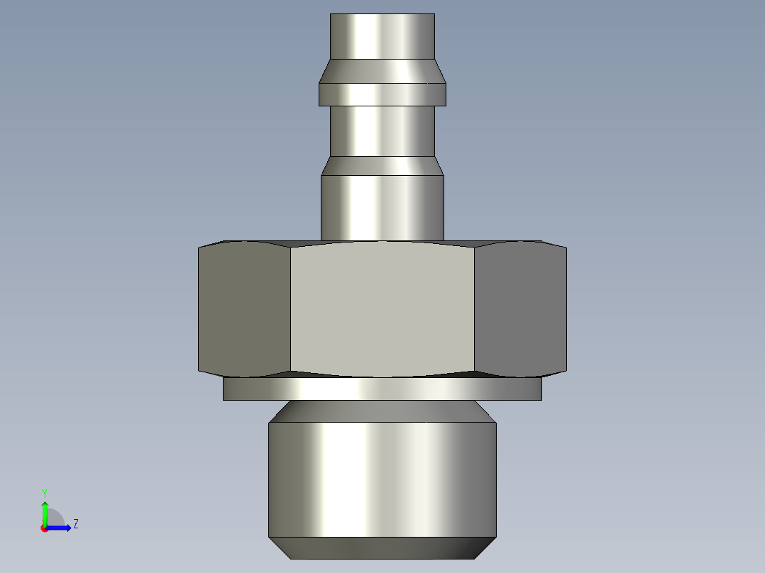 软管用倒钩接头M_5AN_4左视图