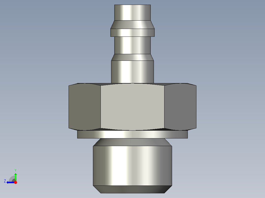 软管用倒钩接头M_5AN_4右视图