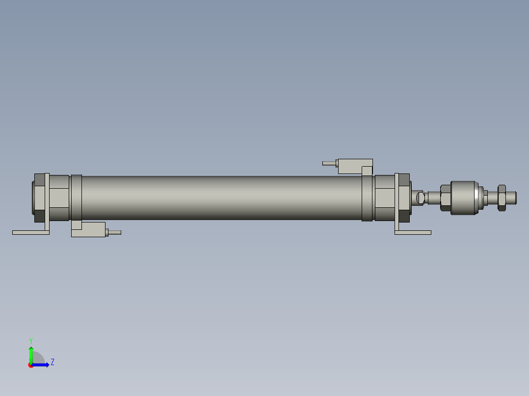 夹爪步阀横移气缸左视图