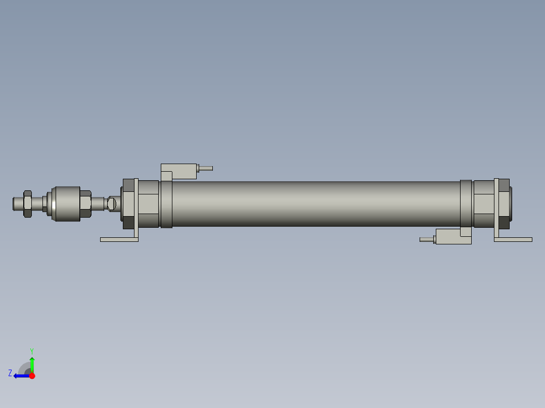 夹爪步阀横移气缸右视图