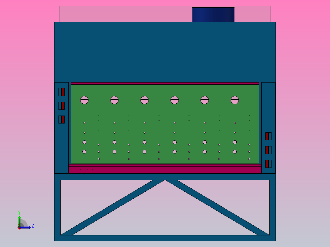 标定台钣金3D详图左视图