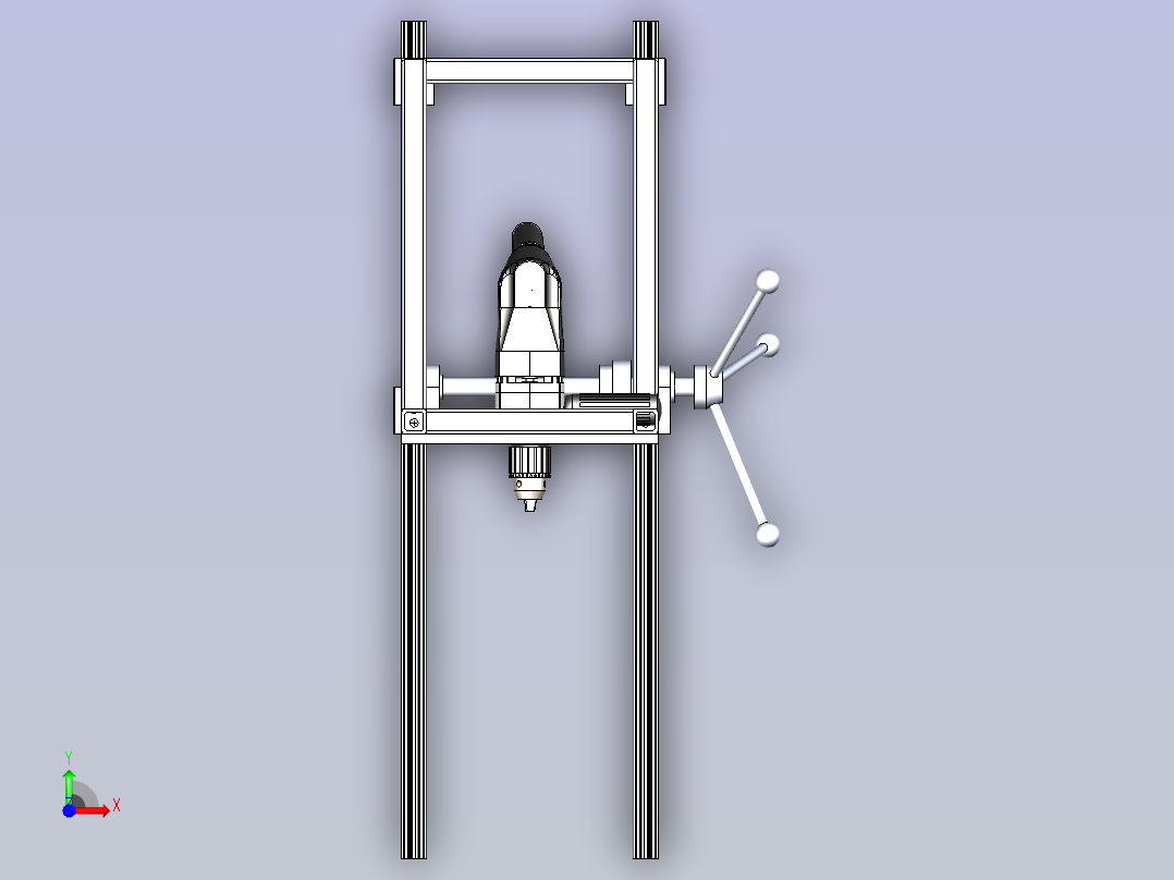 自动化钻铣一体机床模型前视图