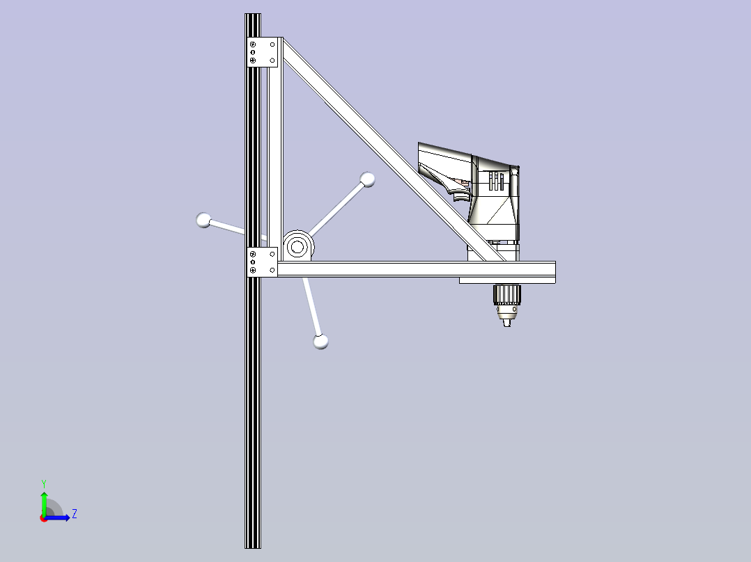 自动化钻铣一体机床模型左视图