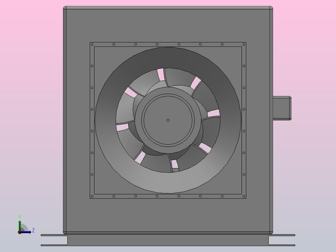 HLF-6系列低噪声混流风机箱[HLF-6-3.5]左视图