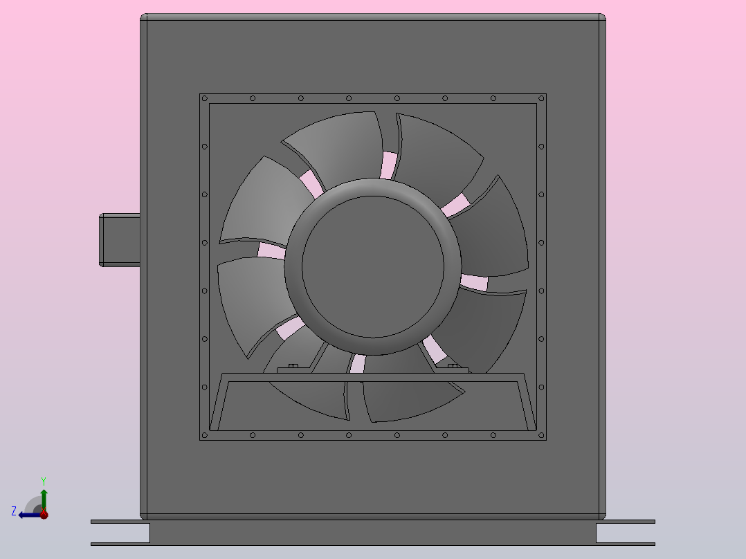 HLF-6系列低噪声混流风机箱[HLF-6-3.5]右视图