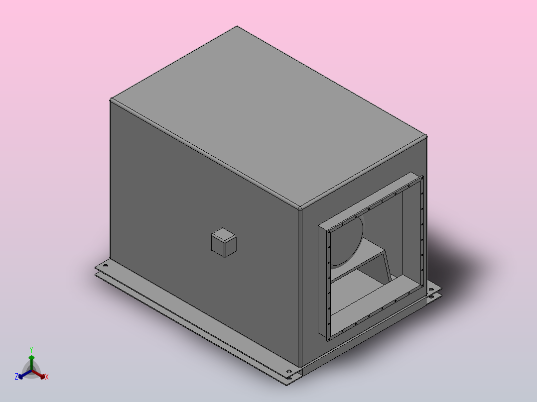 HLF-6系列低噪声混流风机箱[HLF-6-3.5]正等轴测图