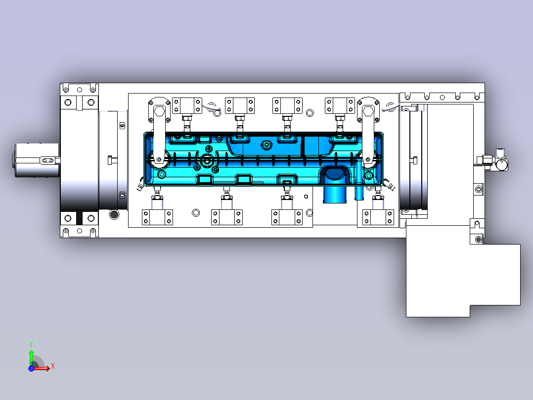 壳体CNC加工夹具前视图