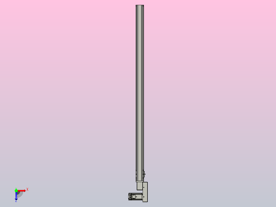 皮带直线轴半封闭可选导轨TPA-HNB-65S-90-L1300-MR-Y-P10-N3俯视图