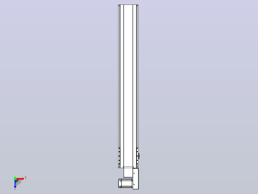 皮带直线轴半封闭可选导轨TPA-HNB-175D-140-L1150-MR-Y-P75-N3俯视图
