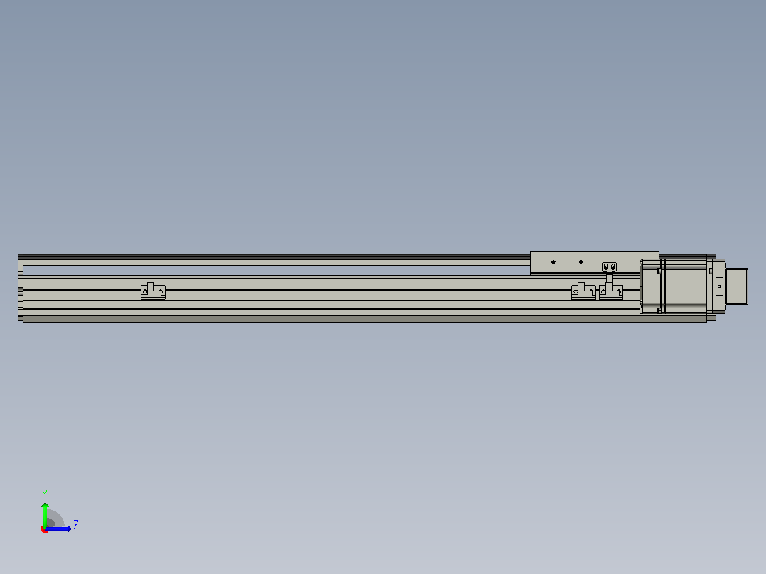 MT136BS.L#.500.BR.P40.C3直线模组 最大负载85KG 最大推力700N 400W电机右侧安装 MT136BS规格左视图