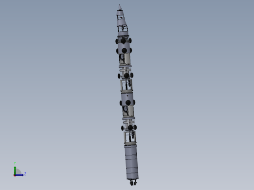 蛇形搜救机器人的原理机构设计CAD图纸SolidWorks三维模型说明左视缩略图