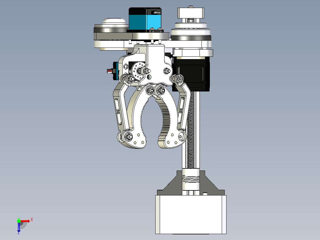 Scara robot 5 DOF机械臂3D数模图纸 STP格式俯视图