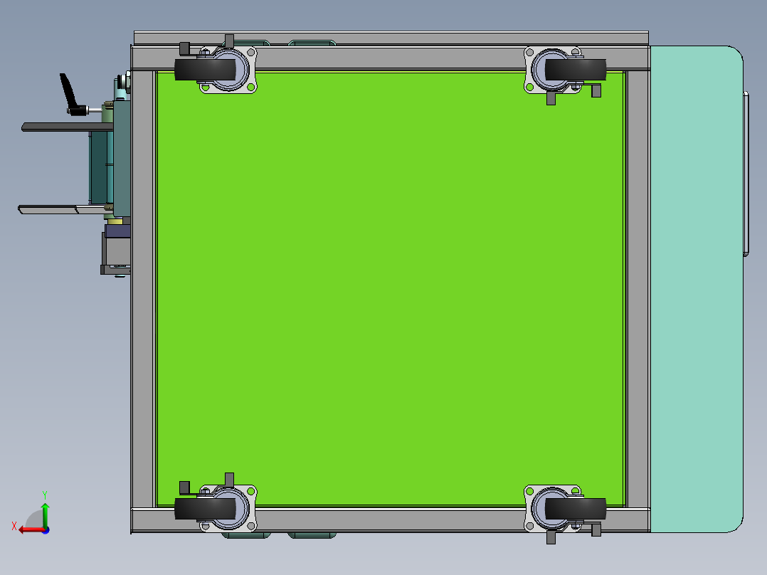 半自动化手工贴合机、桌面型贴标机 3D模型（SolidWorks设计，提供step(stp)_x_t文件）后视图