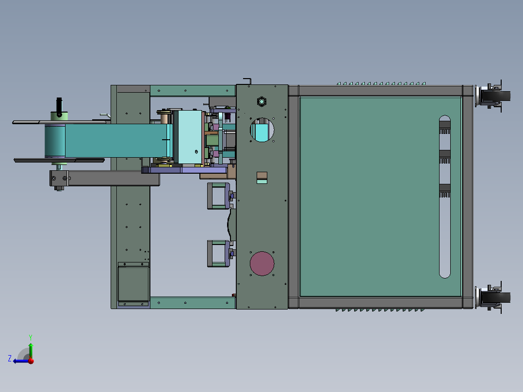 半自动化手工贴合机、桌面型贴标机 3D模型（SolidWorks设计，提供step(stp)_x_t文件）右视图