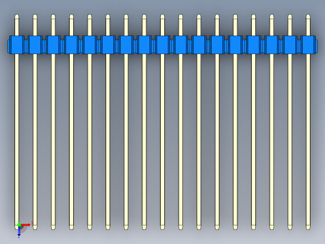 彩色公头100mil（2.54mm）系列-DS1021_blue_2x17p_100mil_Type43_rev1.0俯视图