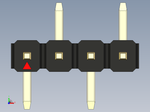 彩色公排针 100mil 2.54mm 系列-DS1022_black_04p_100mil_Type_SMT_R2_rev1.0前视缩略图