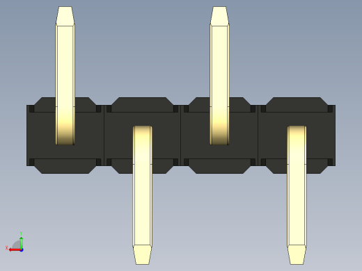 彩色公排针 100mil 2.54mm 系列-DS1022_black_04p_100mil_Type_SMT_R2_rev1.0后视缩略图