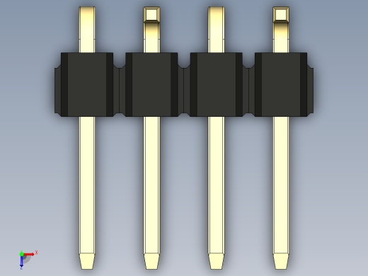 彩色公排针 100mil 2.54mm 系列-DS1022_black_04p_100mil_Type_SMT_R2_rev1.0俯视缩略图