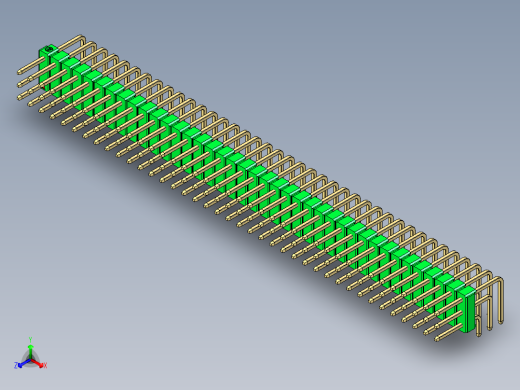彩色公排针 100mil 2.54mm 系列-DS1022_green_3x39p_100mil_TypeD_rev1.0