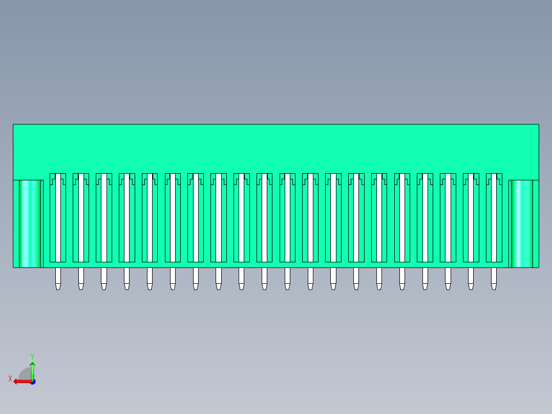 DEGSON 15EDG（公头） 3.5mm 螺钉锁紧，插拔式接线端子 FullPack-15EDGVHM-3.5-40P-14-00AH后视图