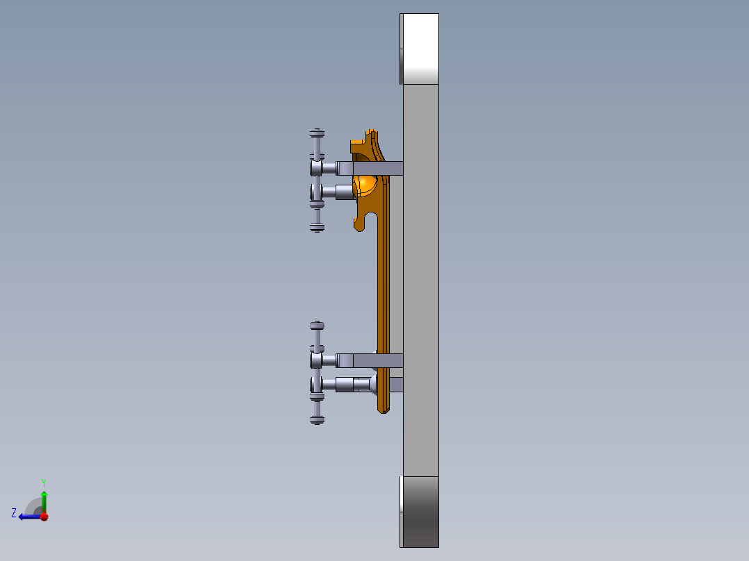 航空发动转子密封板夹具设计右视图